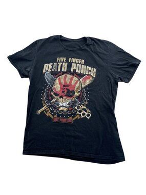 Five Finger Death Punch Got Your Six Band T-Shirt Medium Concert Tour Casual Tee